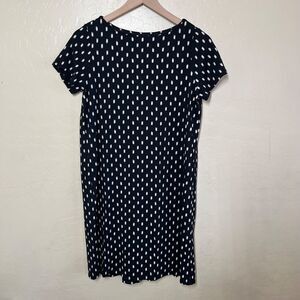 J. Jill Dress S Black Cream Wearever Collection Jersey Knit Short Sleeve‎ Shift